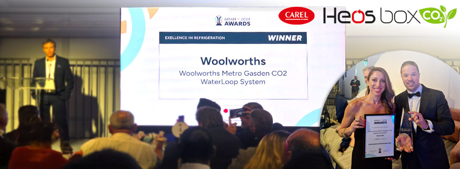 CAREL celebrates success at the 2024 AIRAH Awards with Heosbox CO₂ technology